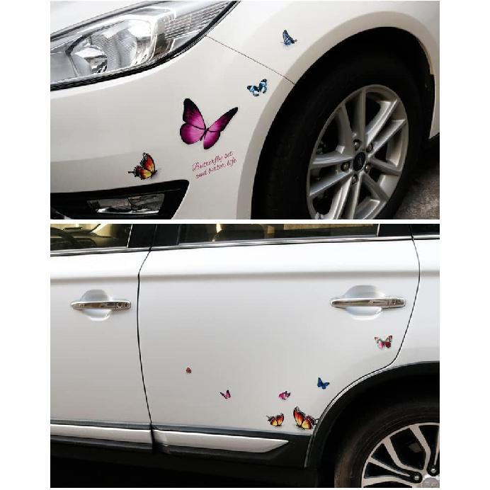 Butterfly Vinyl Car Stickers, Butterflies ect Scratch Cover Waterproof Bumper Decals for Automotive, Motorcycle, Helmet, Luggage, Window, Wall, Home