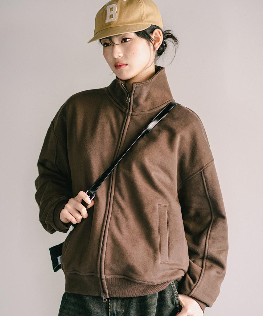 Jemut Dave Terry Full-Zip Jacket Brown Sjot2675