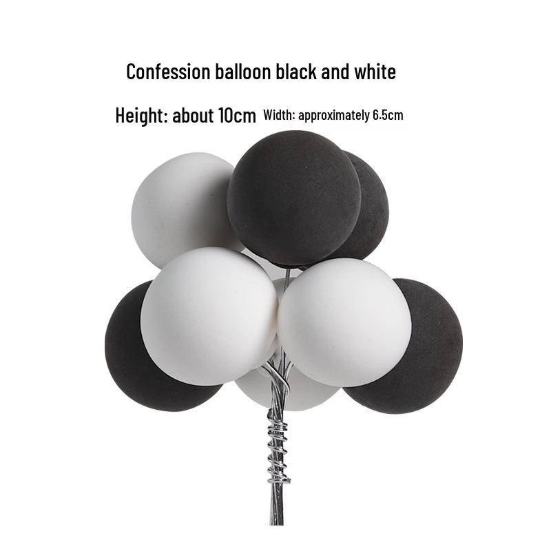 Colorful Retro Balloon Cake Toppers – Round Ball Dessert Decorations