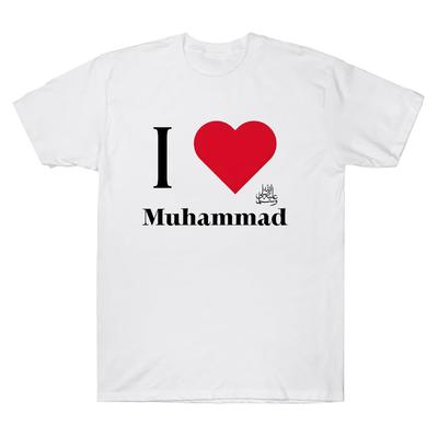 I Love Muhammad T Shirts Cotton Comfort Clothing Short Sleeve Crew Neck T-Shirt Breathable T-shirts