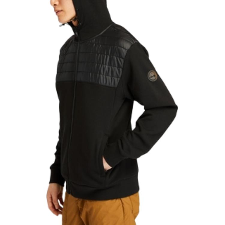 Timberland Solid Color Zip-Up Hooded Long Sleeve Sweatshirt Men sweatshirt Black A43AR-001