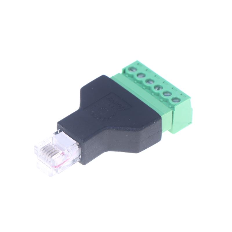 1Pc Cctv Adapter Connector Ethernet Male Plug To Screw Terminal Block 6 Pin With Terminal Plug Splitter Rj12 6P6C