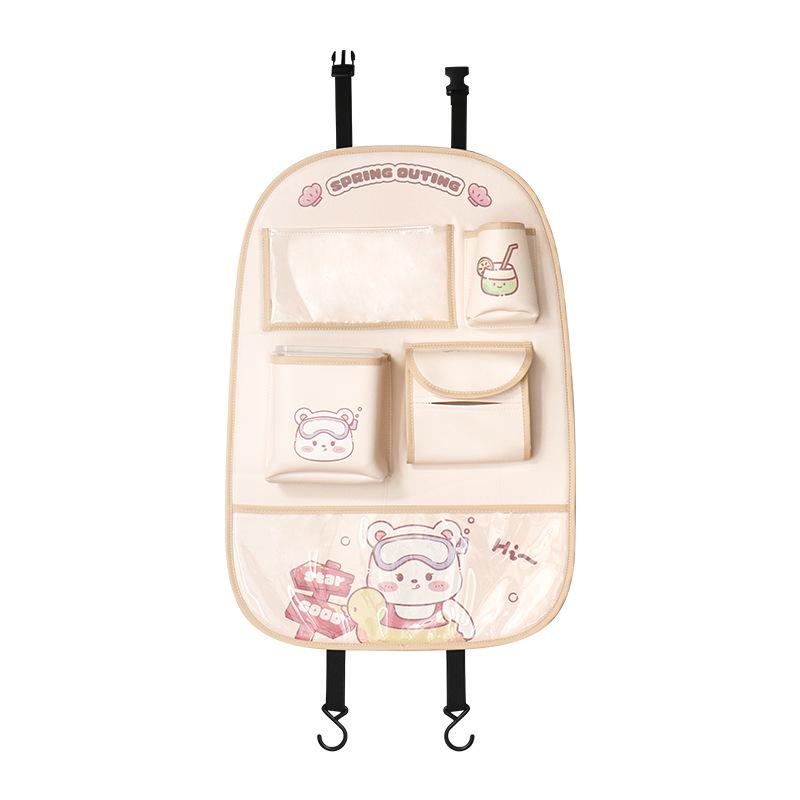 Car Back Seat Organizer Anti-kick Pad Rear Safety Seat Anti-wear Pad Car Anti-dirty Pad Universal Car Backrest Storage Bag