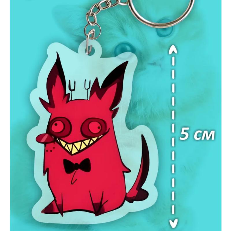 Acrylic Key Buckle for Alastor Lucifer Charlie Vaggie Husk Angel Dust Vox Anime Cartoons Acrylic Key Chain Pendant Birthday Gift