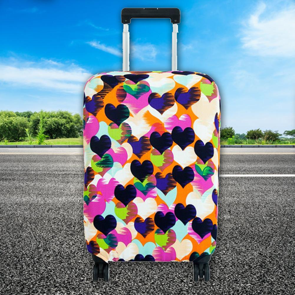 Anti Scratch Dustproof Suitcase Cover Elastic Seersucker Print Luggage Protector