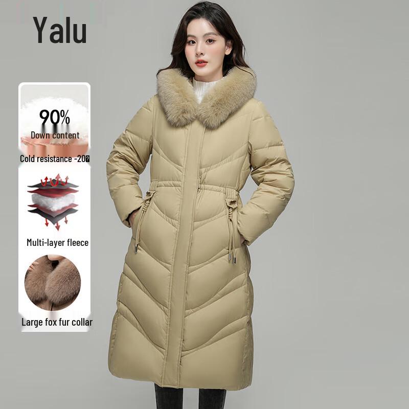 

Yalu Women s 90% Down Fox Fur Collar Long Winter Coat 3XL