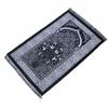 Chenille Rectangular Carpet Blanket - 70x110cm Flame Flower Design, Portable Floor Mat for Home