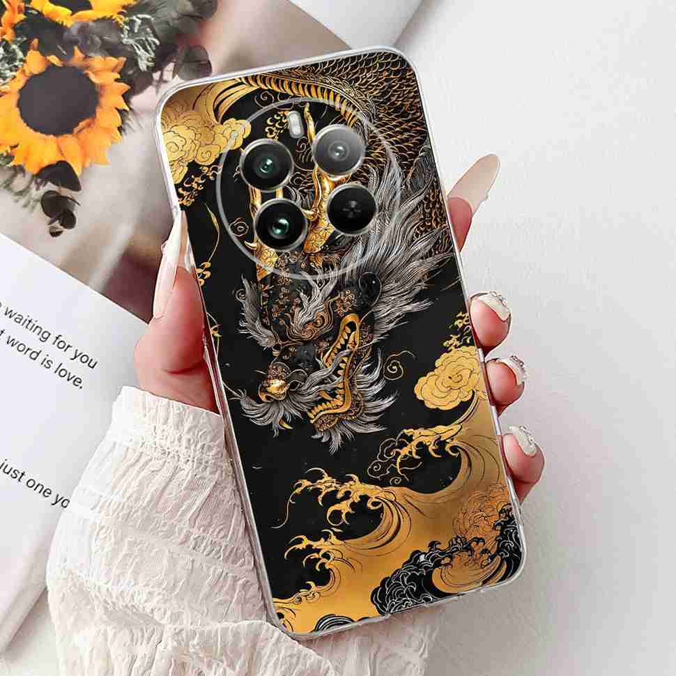 For Realme 12 Pro RMX3842 6.7" Summer Lotus Cute Cat Soft Silicone TPU Cover For Realme 12Pro+ 12Pro Plus RMX3840 Bumper Shell