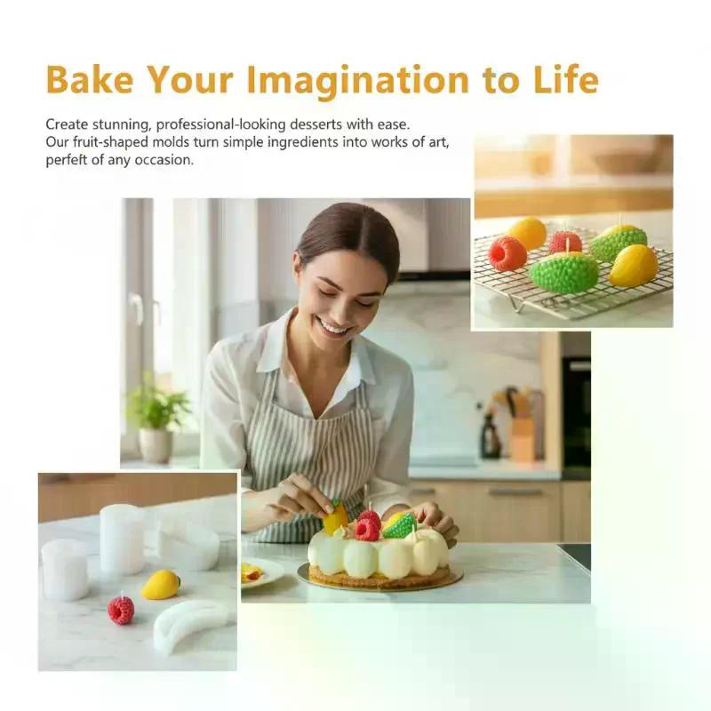 Silikonowa forma owocowa 3D Mango Banan Durian Liczi Do Świec Aromaterapii Rzemiosła Ciasta Czekolady Fondantu Forma do Pieczenia