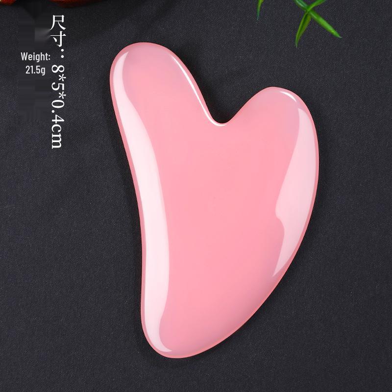 Heart-Shaped Rose Quartz Dual Roller & Massage Board Set - Non-Jade White Facial Tool