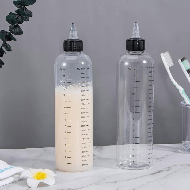 Haarapplikatorflasche Transparent Squeeze Spenderflasche mit Skala Pigmentbehälter für Badezimmer Werkstattgebrauch
