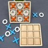 Wooden Tic Tac Toe Puzzle Game for Two Players Interactive Logic & Strategy Board Game Family Party Birthday Boys & Girls Gift