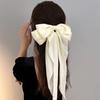 Elegant Solid Large Bow Ribbon Hair Clip for Women Girl Sweet Headbands Soft Satin Hairpin Hairgrip Fashion Hair Accessories