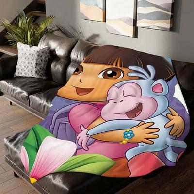 Aventura dibujos animados D DoraS Manta Para Sofá Oficina Cama Avión Viaje Dormir Leer Relajarse Acampada Suave Y Cálida