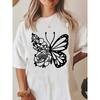 Women's 100% Butterfly T-Shirt - Soft Round Neck Casual Blouse, Machine Washable Breathable Top Suitable for Seasons & Occasions