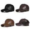 PU Leather Men Vintage Hat Casual Wear Sun Protection Hat Sun Cap Leather Baseball Cap Dad Hat
