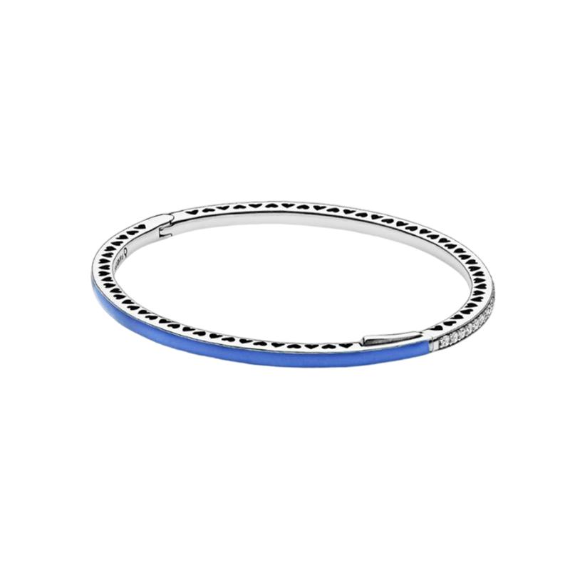 Pandora Shining fashion trend 925 silver cubic zirconia bracelet for women 590537EN82 синий