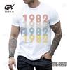 Vintage 1982 Print Tshirt Men Fashion Short Sleeve Round Neck Tshirt Cool Graphic Print Shirts