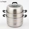 Lufenglai 32CM 3-Lagen 304 Edelstahl Dampfgarer Topf
