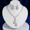 European-American Style Zircon Tulip Necklace & Earrings Set