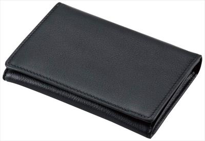 Raymay Fujii Ausweishülle Spitze Schwarz Echtes Leder NP2603B 8 x 11 x 2cm