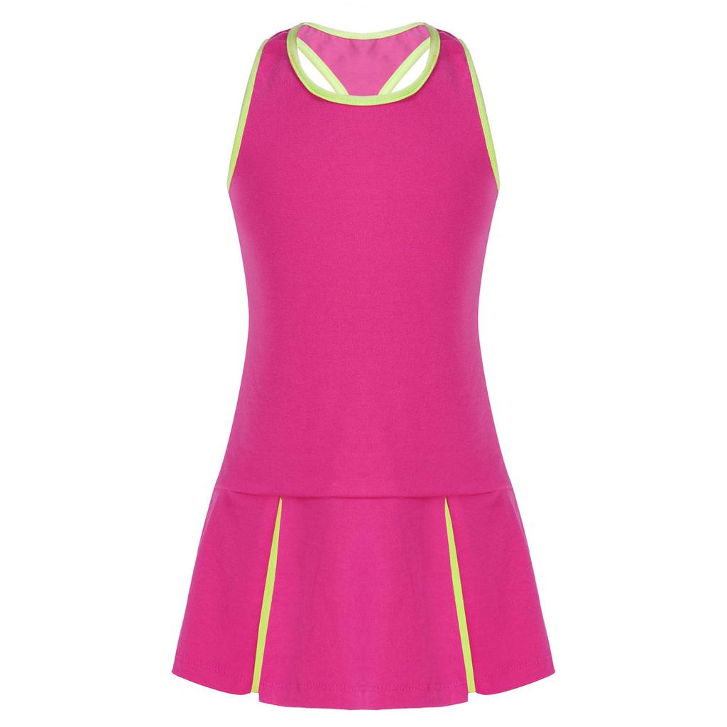 Kids Girls Golf Tennis Dress Outfits Sport Dress and Shorts for Running Gym Exercise Tennis Badminton