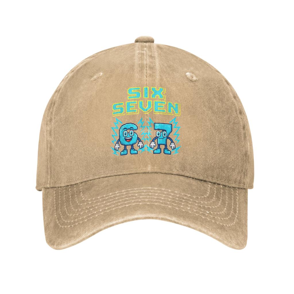 Retro Six Seven Italian Brainrot Humor 6 7 Meme Casual Baseball Cap For Unisex-Teens Summer  Hunting Trucker Hat Snapback Cap