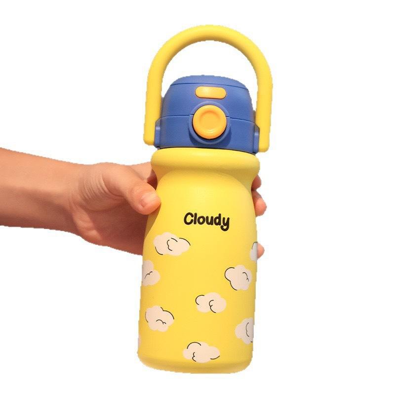 Water bottle new children's 111 thermos cup double drink straw cup female cute portable water cup