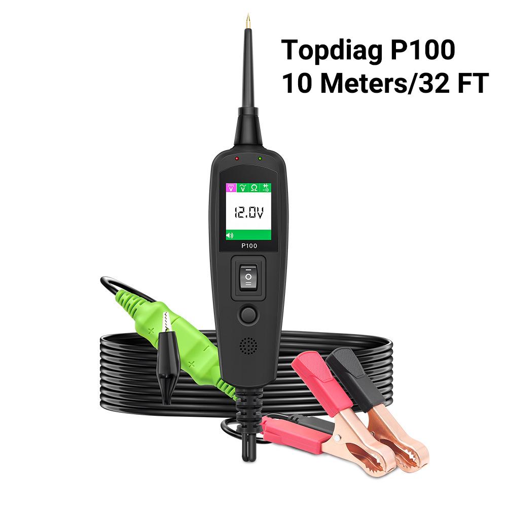Topdiag P100 Automobiļu ķēdes testeris 12V