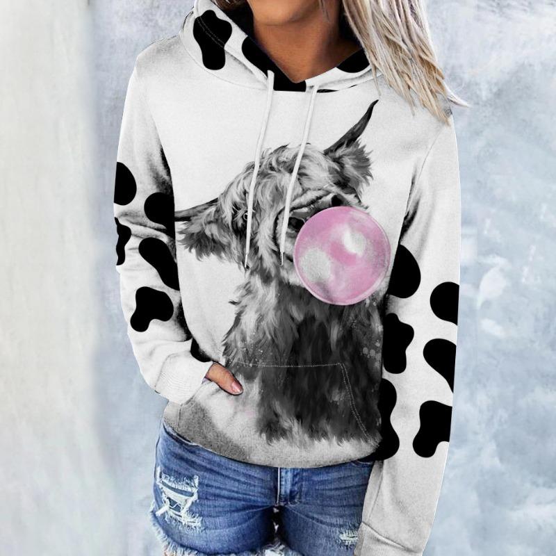 Spring Fall Animal Cow Hoodie Women Men Fashion Hoodie Jumper Vintage Clothing Boys Girls Luxury Coat Hoodie Clothing