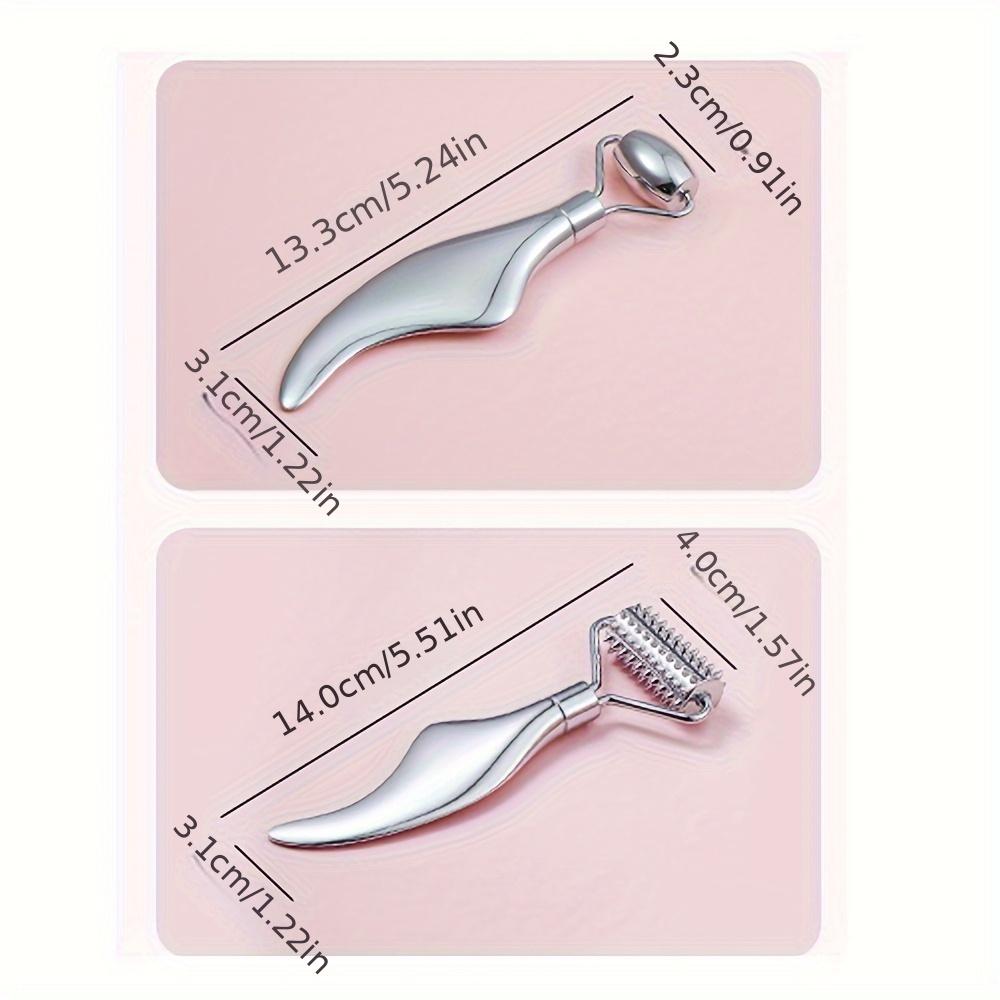 Gua Sha Facial Tools Face Roller Massage Skin & Stainless Steel Gua Sha 2-in-1 Suitable for Daily Skin Care of Body Face Neck