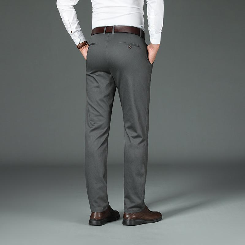 Men's Bamboo Fiber Elastic Business Casual Anti-Wrinkle Straight Pants