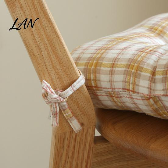 Decorative Plaid Seat Pad Chair Cushion with Ties, Soft Cozy Dining Pad, 16 Home Office Desk X Inch Non-slip for Chair, Dormitory High Elastic