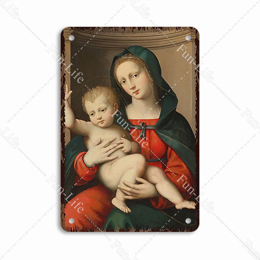 Christianity Vintage Decorative Metal Tin Sign Virgin Mary Retro Plaque Wall Decor Plate Jesus  Bar Pub Club Art Poster 20x30cm