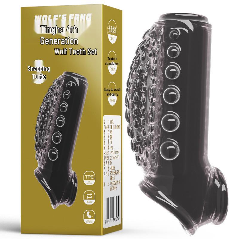 Men's Extra Thick Delaying Phallus Sleeve with Irregular Wolf Tooth Design