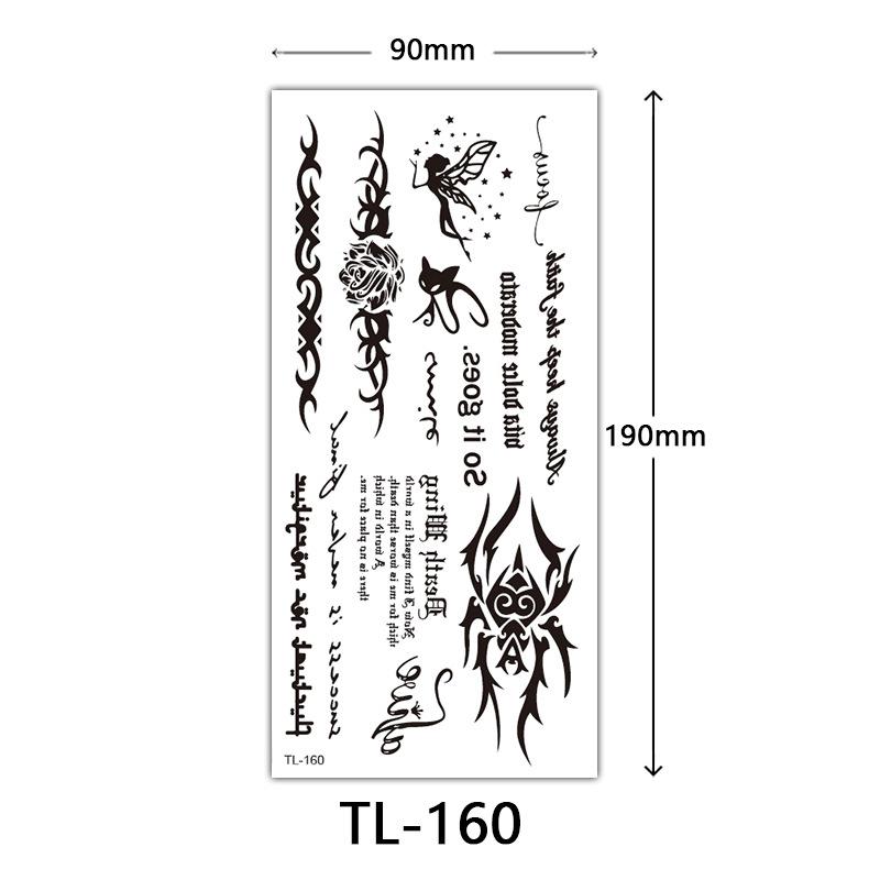 Flower Tattoo Stickers, Color Sketch Tattoo Stickers, English Letters, Wedding Photography Tattoo