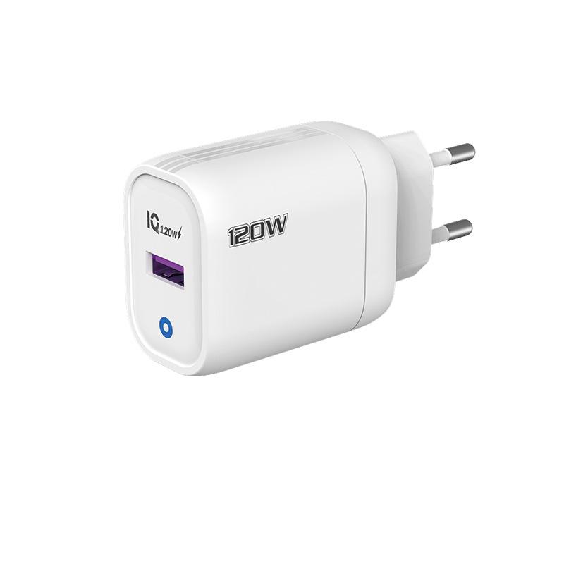 120W Cross-Border USB Fast Charger - European, American, UK Standard, Amber Yellow