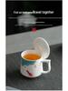 Tazza da tè in ceramica giada grasso di montone di lusso con coperchio - Tazza in porcellana bianca di Dehua per uso personale o in ufficio