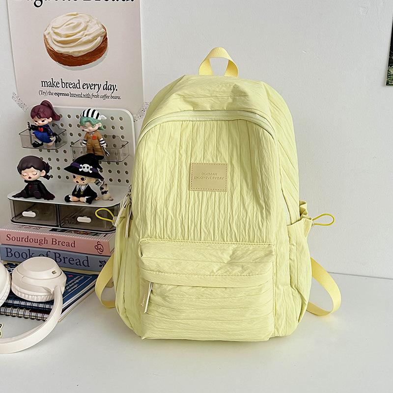 Schoolbag Solid Color Backpack 1011 New Junior High School Girls High School College Students School Bag Women Travel Lightweight Small Backpack