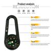 Outdoor Tactical Survival Multifunctional Compass Alloy Carabiner Keyring