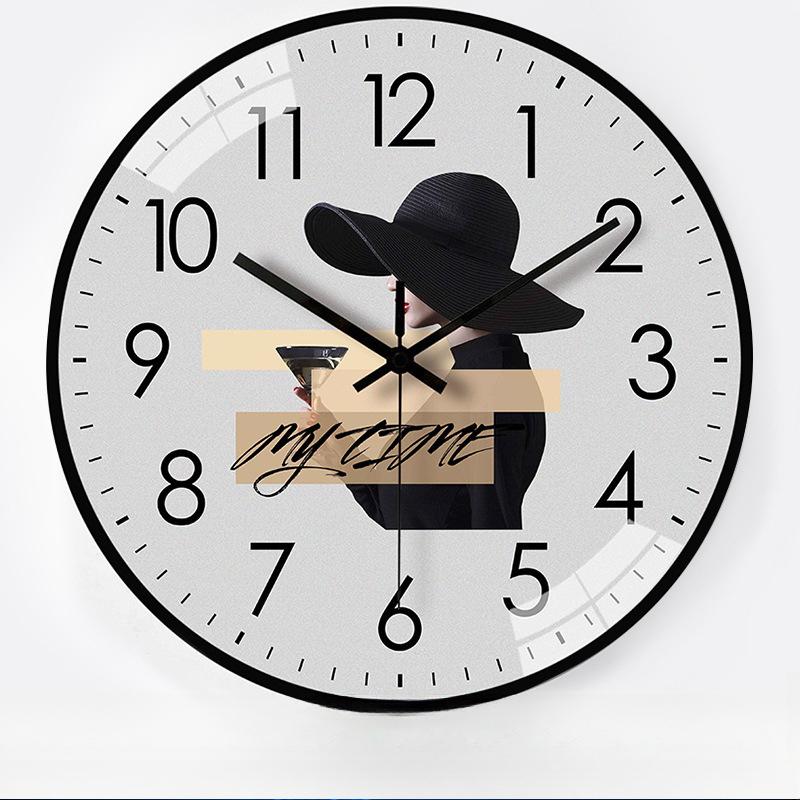12-Inch 30Cm Personalized Automatic Timing Radio Wave Clock Home Living Room Bedroom Silent Radio Wave Clock Wall Clock
