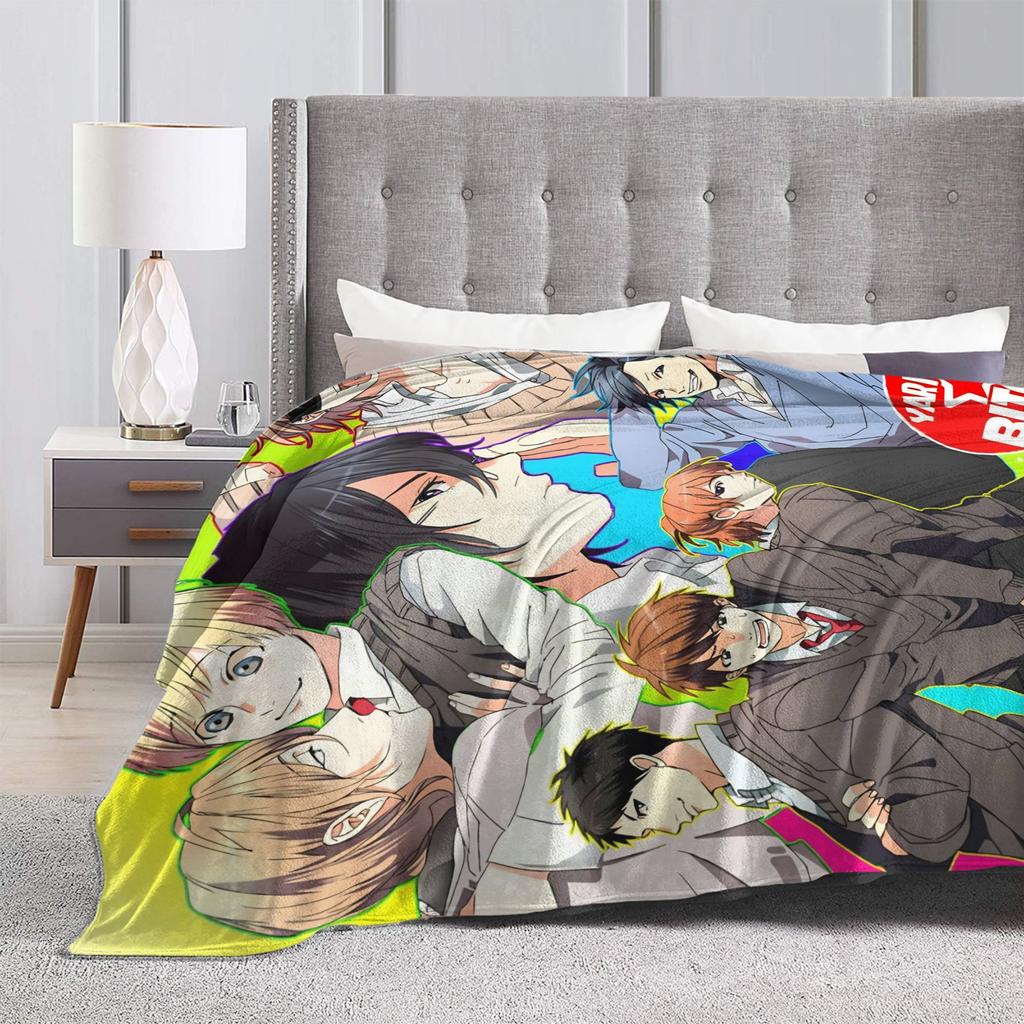 Blanket Airplane Travel Yarichin B Club Yuri Throw Blanket Flannel Bedspread For Couch Chair Sofa Bed Fashion Sofa Bed Cover
