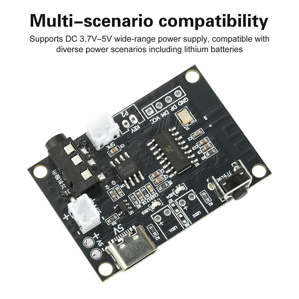 DC 5V 5W Bluetooth Amplifier Board Mono Mini Audio Module Type-C Charging Port 3.7V-5V Wide Voltage for Car Navigation