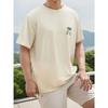 Coconut Tree Sketch Pattern Pure Cotton Crew Neck And Short Sleeve T-shirt, Men's Summer Fashion Tee, Casual And Trendy Tops For Daily Outerwear