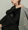 ROPE PICNIC Scallop Neck Rib Knit Pullover Black Maine Size 38 Women's BIOGRACE(R) Sweater, (01),