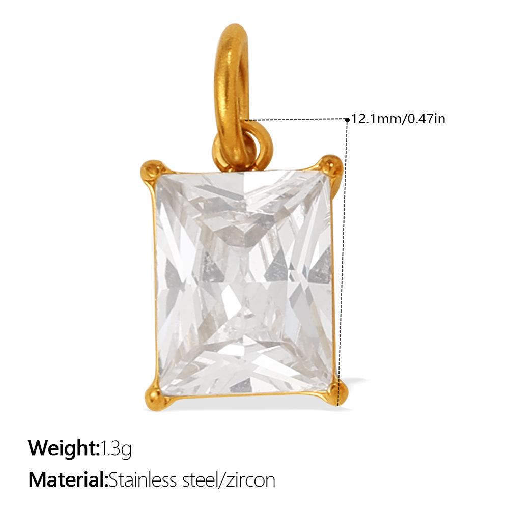 Yori 2Pcs Stainless Steel Gold PVD Plated Cubic Zirconia Pendant for DIY Necklace Bracelet Earring Jewelry Making Accessories