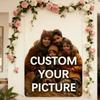 Customizable Family Photo Metal Sign Personalized Text Plaque Pre Drilled Indoor Decor 20x30cm