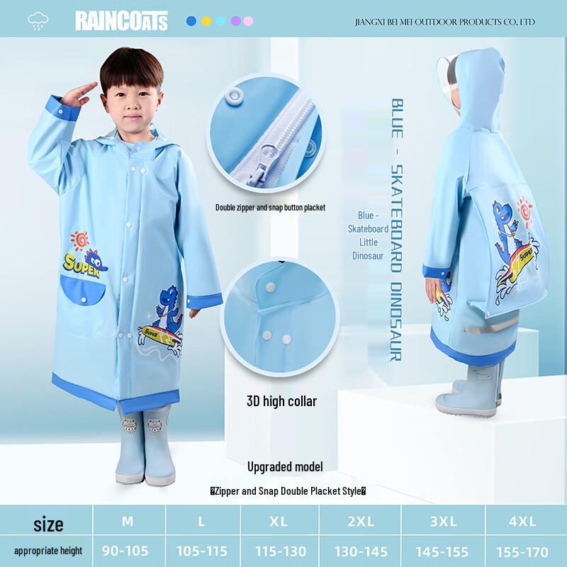EVA Children s Cartoon Raincoat with Backpack Slot
