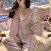 Ruth French High-end Silk Sexy Pajamas Women's 1011 New Spring and Autumn Suspender Loungewear Set
