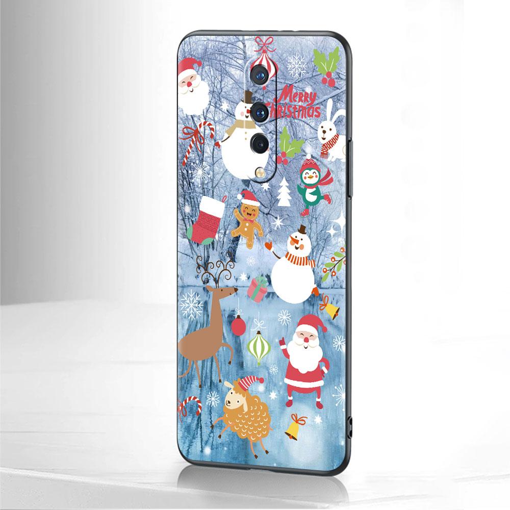 

Противоударный чехол для OnePlus Nord 2 5G 10 9 7 8 Pro 8T Для Oppo A53 A16 A15 Черный силиконовый чехол Фунда Рождественский красный нос Милый лось Oppo A15(A15s)